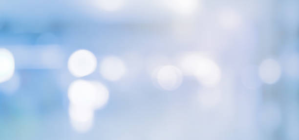 istock abstract blur inside interior of modern cleaning workplace in blue color in panoramic background with shine light for design 1136685385