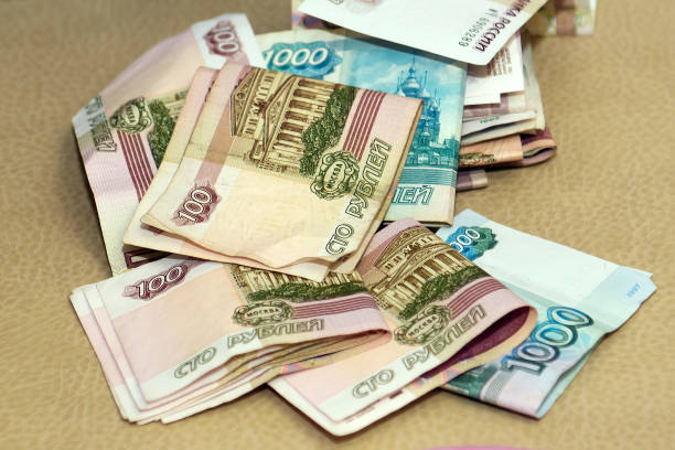 istock Russian paper money is close. 1136685439