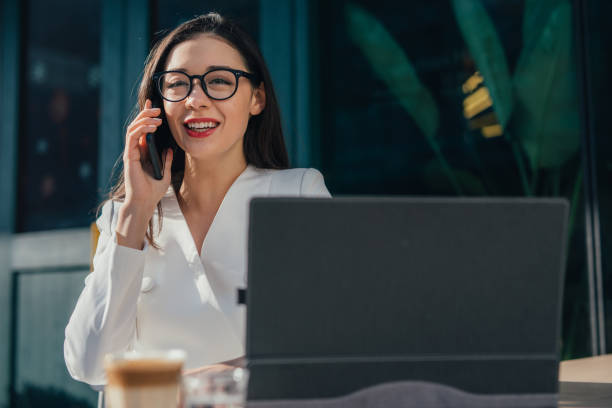 istock Young woman with eyeglasses is having a phone call 1136686640
