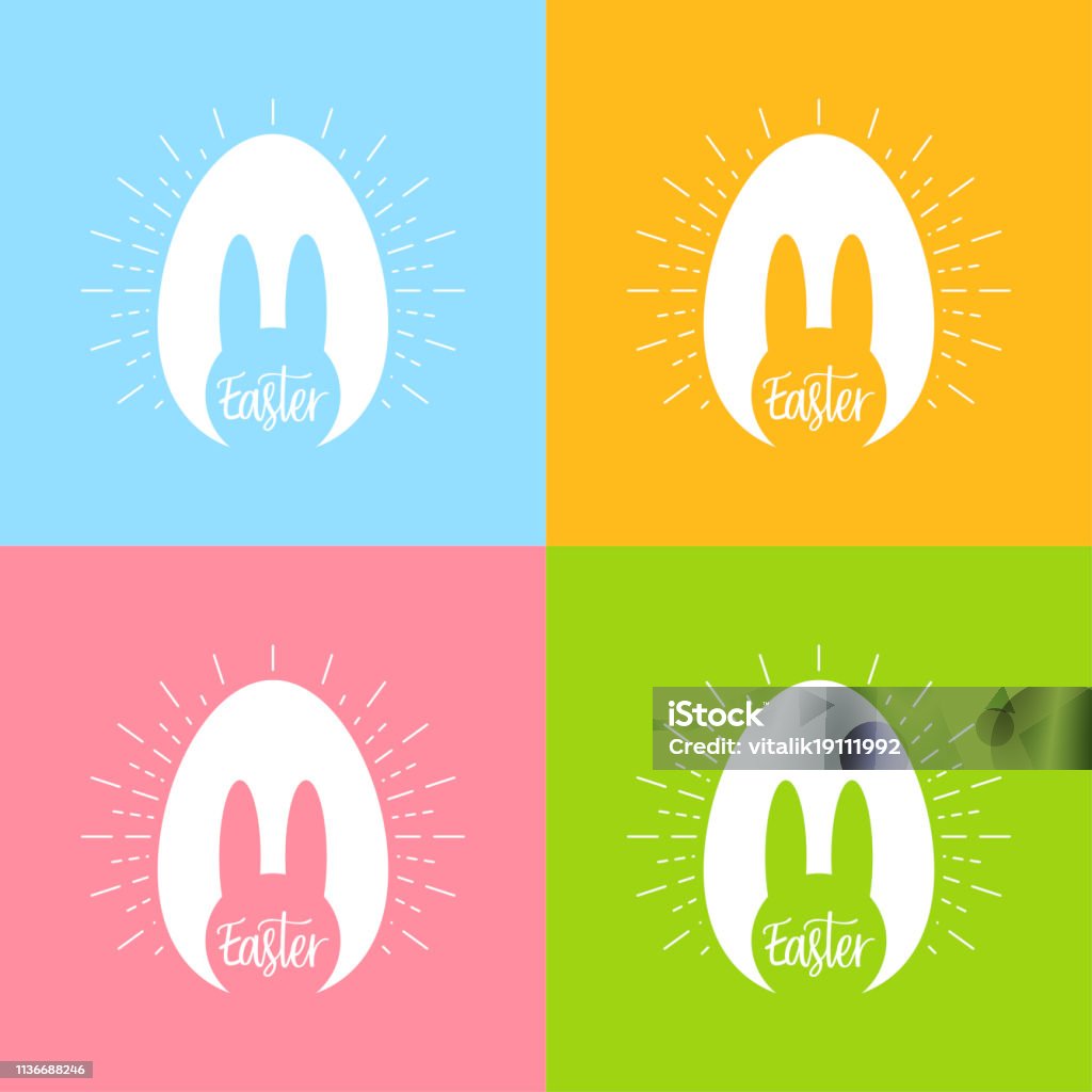 Happy Easter day. Bunny easter. Celebration poster. - vector illustartion Happy Easter day. Bunny easter. Celebration poster. - vector Animal stock vector
