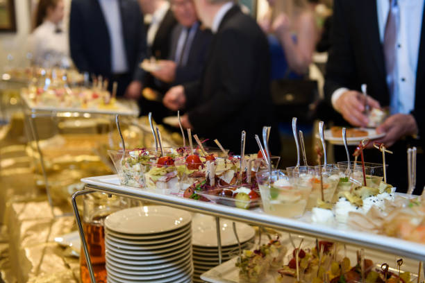 istock Cold dishes and snacks on the festive table. 1136690578
