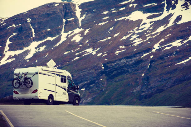 istock Camper car in norwegian mountains 1136694166