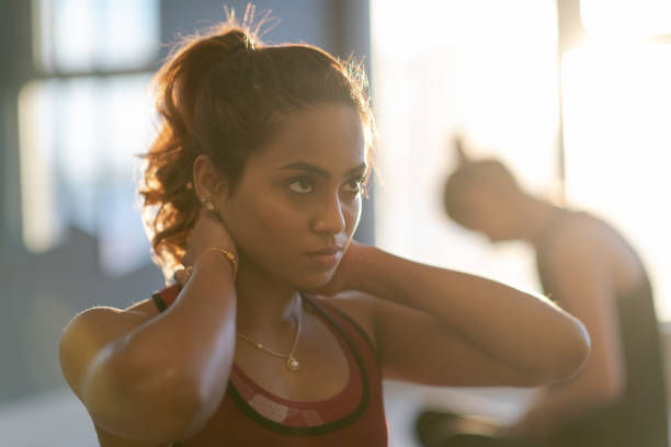 istock Fit woman stretching 1136699413