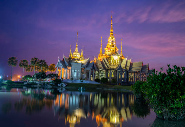 istock beautiful temple thailand dramatic colorful sky twilight sunset 1136703148