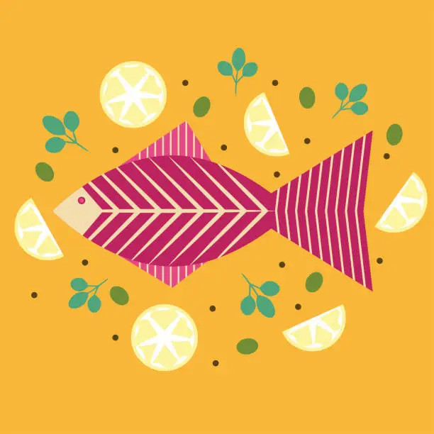 Vector illustration of fish food