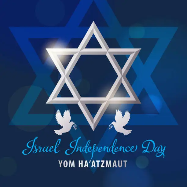 Vector illustration of Independence Day Star of David