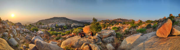 istock Panoramic view of sunrise From Mountains of Kolar, Karnataka 1136727094