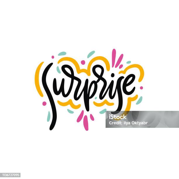 Surprising Lettering Surprise Phrase Hand Drawn Vector Lettering Modern Typography Isolated ...