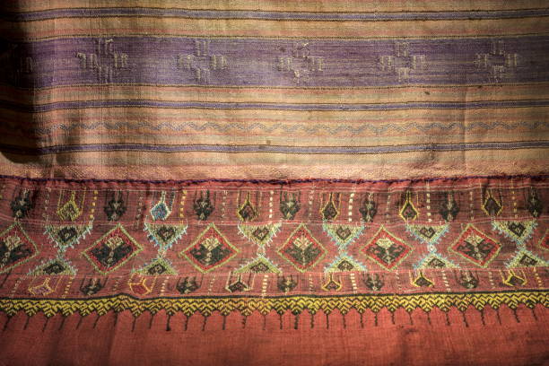 istock Thailand folk textiles , Thailand traditional woven, Cotton ancient  textiles 1136728757
