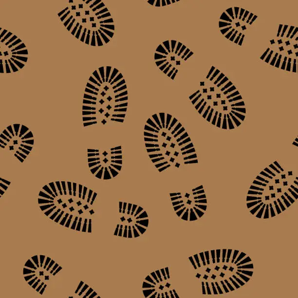 Vector illustration of Boot Print Pattern