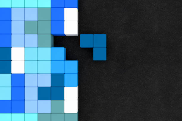 istock 3D Abstract geometric shapes, logic game 1136731623