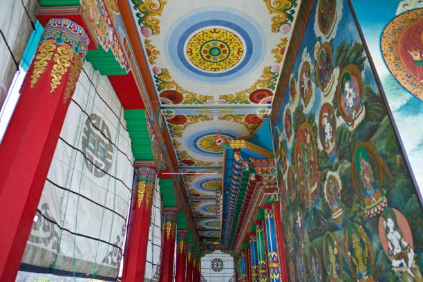 istock Murals, The Great Drigung Kagyud Lotus Stupa, Lumbini, Nepal, Buddhist 1136732988