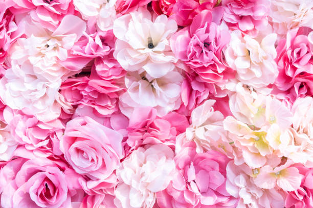 istock Beautiful flower colorful backdrop , fake flower Plastic background 1136734125