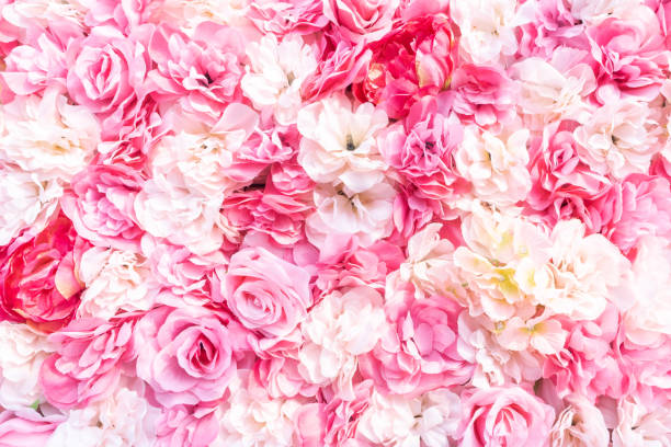 istock Beautiful flower colorful backdrop , fake flower Plastic background 1136734130