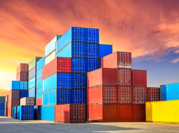 istock Containers stacked on commercial docks in Shanghai 1136734900