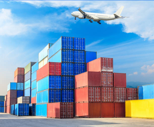 istock Containers stacked on commercial docks in Shanghai 1136736272