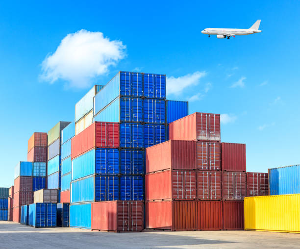 istock Containers stacked on commercial docks in Shanghai 1136737241