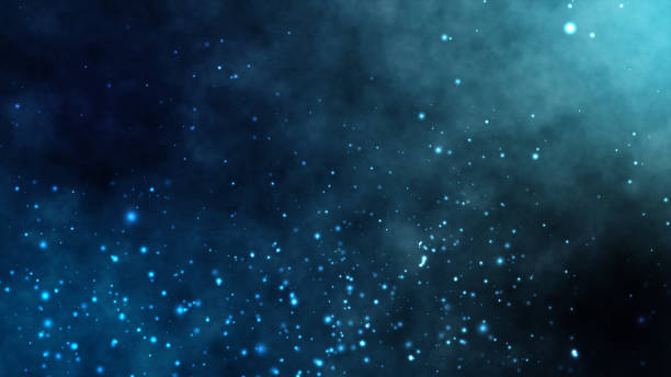 istock Under deep sea water moving particular cloud dust with fractal particle abstract background 1136737307