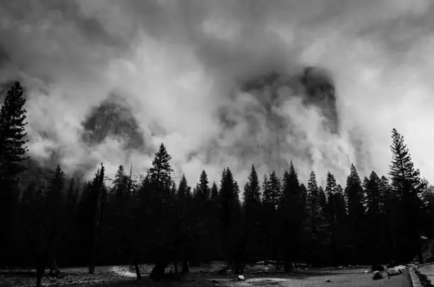 El Capitan in mist, Yosemte National Park