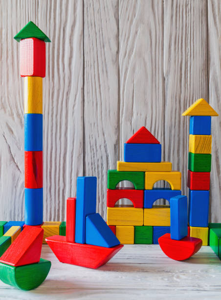 istock Children's wooden designer from blocks of a different form 1136737694