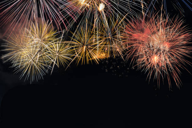 istock Colorful fireworks explosion in annual festival 1136740457