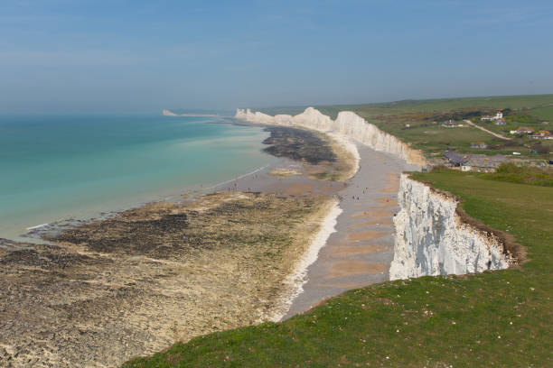 istock Beautiful British coast Birling gap and Seven Sisters white cliffs 1136750144
