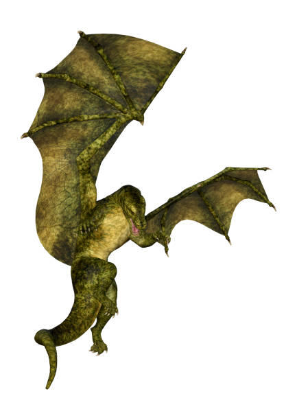 istock 3D illustration fantasy dragon on white 1136751224