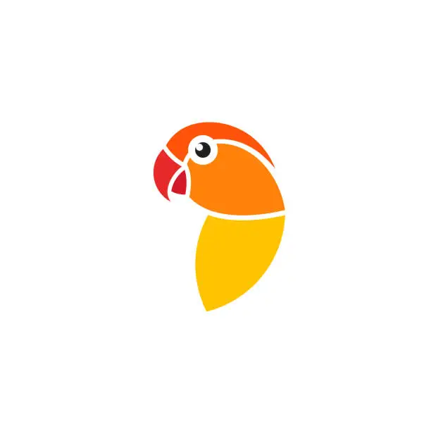 Vector illustration of Lovebird. Isolated parrot on white background