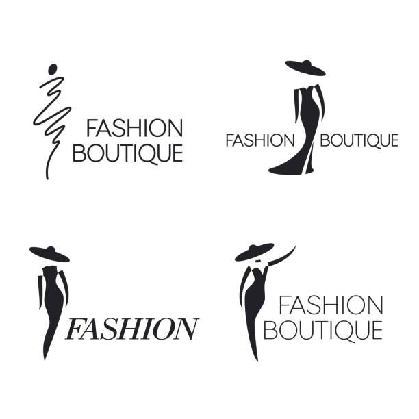 illustrations, cliparts, dessins animés et icônes de ensemble de modèle de conception vectorielle. signe de la mode. - secteur de la mode