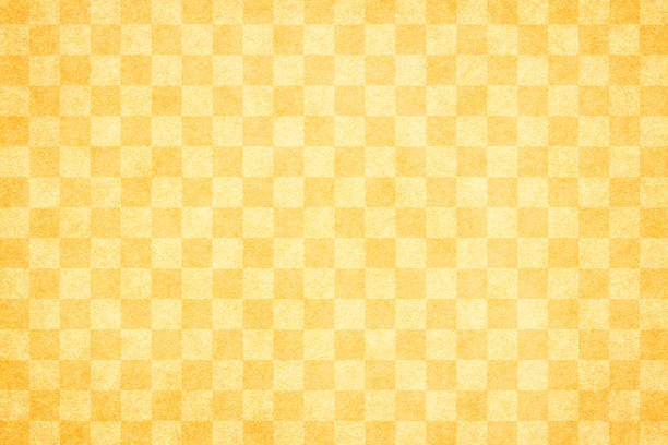istock Japanese spring yellow color checkered pattern paper texture background 1136758056