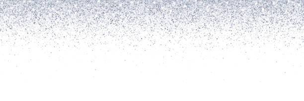 Wide silver falling glitter on white background. Vector Wide silver falling glitter on white background. Vector illustration silver glitter stock illustrations