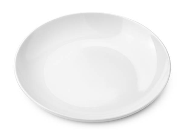 Empty plate, isolated on white background, clipping path, full depth of field
