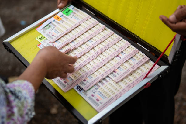 People buying Thai Lottery stock photo