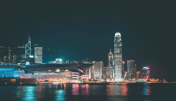 istock Hong Kong Victoria Harbor at night 1136766784