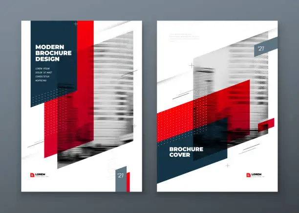 Vector illustration of Brochure template layout design. Corporate business annual report, catalog, magazine, flyer mockup. Creative modern bright concept dynamic shape