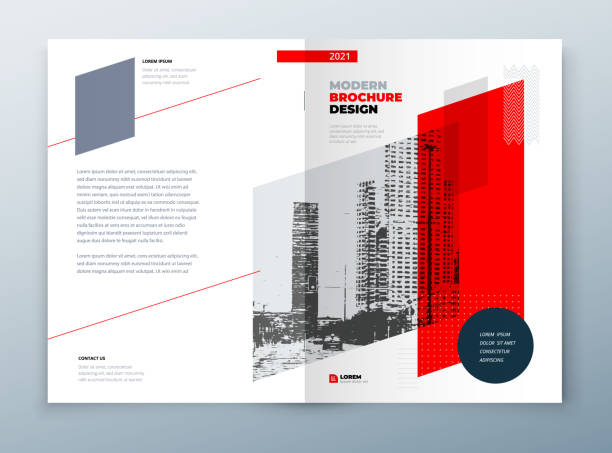 Brochure template layout design. Corporate business annual report, catalog, magazine, flyer mockup. Creative modern bright concept dynamic shape Brochure template layout design. Corporate business annual report, catalog, magazine, flyer mockup. Creative modern bright concept dynamic shape. construction company brochure template stock illustrations