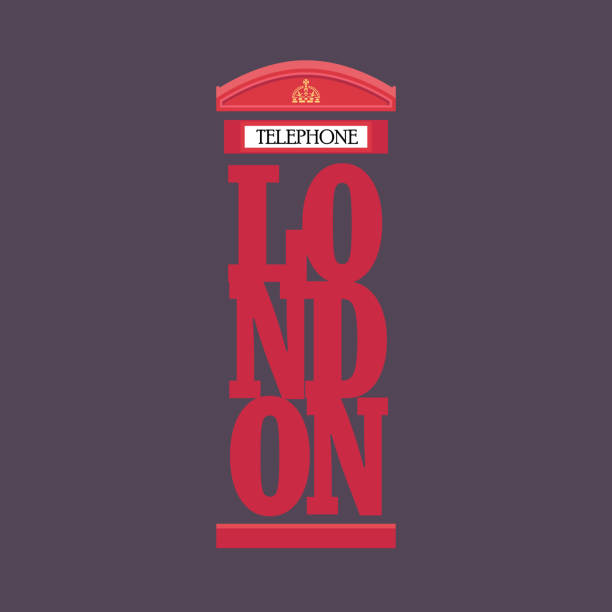 illustrazioni stock, clip art, cartoni animati e icone di tendenza di design poster cabina telefonica rossa di londra - telephone booth telephone london england red