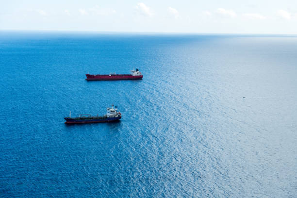 istock Aerial view of cargo ships in the blue ocean 1136774782