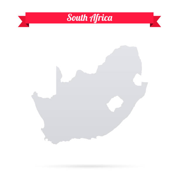 ilustrações, clipart, desenhos animados e ícones de mapa de áfrica do sul no fundo branco com bandeira vermelha - map south africa cartography africa