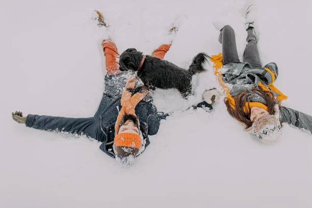 istock Couple in the snow playing 1136778774