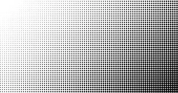 Vector illustration of Halftone effect vector background. Spotted grunge pattern. Dark corner