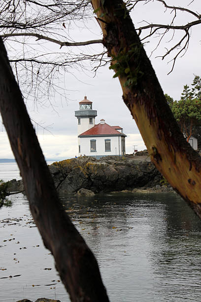 San Juan Island lighthouse  lime kiln lighthouse stock pictures, royalty-free photos & images