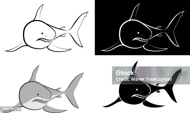 Shark Stock Illustration - Download Image Now - Great White Shark, Clip Art, Bull Shark