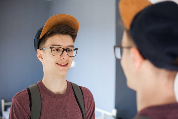 istock Teenage boy getting ready for school 1136787666