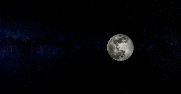 istock Scene with full moon and stars in the background 1136791239