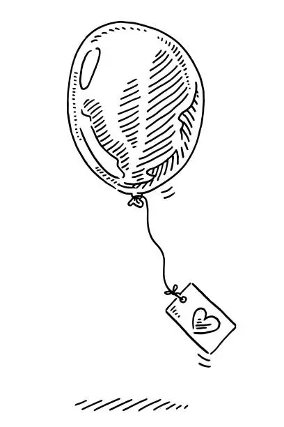 Vector illustration of Party Balloon Love Greeting Card Drawing
