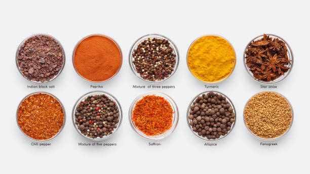 istock Collection of different spices on white background 1136794688
