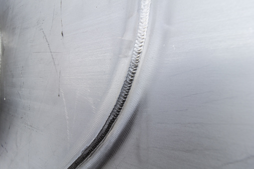 Fillet weld of pressure vessel stainless steel background