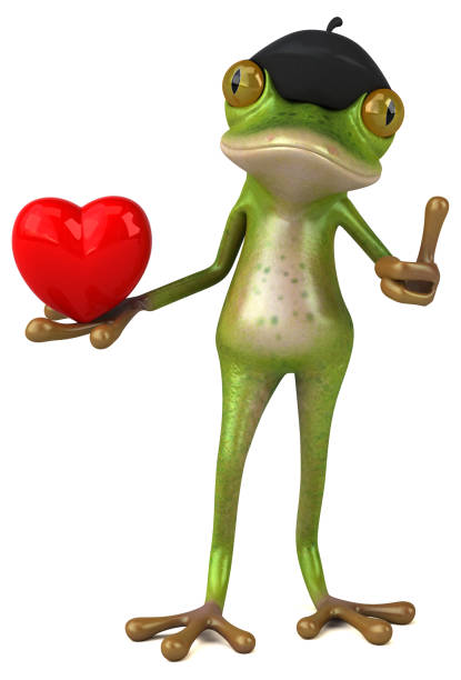 istock Fun french frog - 3D Illustration 1136801355
