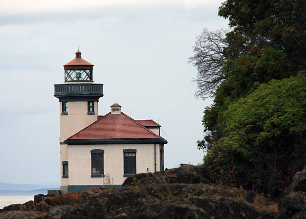 San Juan Island light house  lime kiln lighthouse stock pictures, royalty-free photos & images